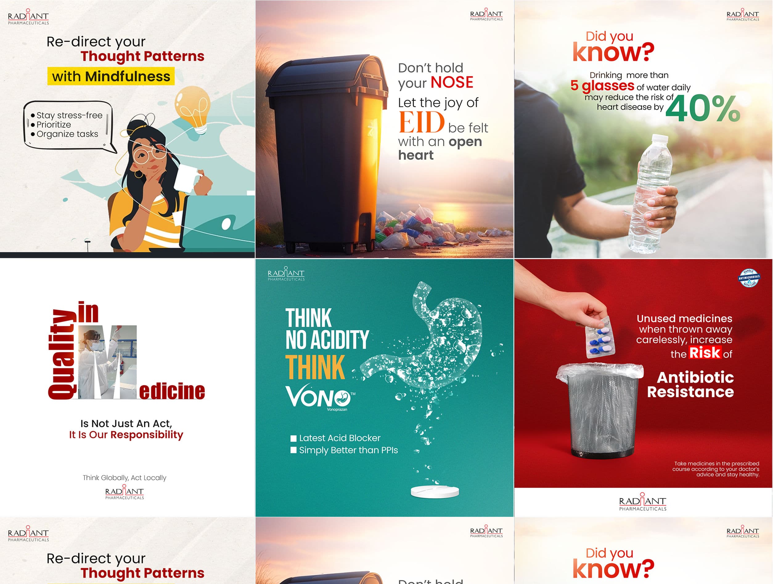 Radiant Pharmaceuticals Social Media Design